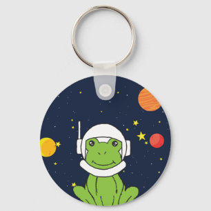 Frog Astronaut Animal with Space Helmet Clipart Nyckelring