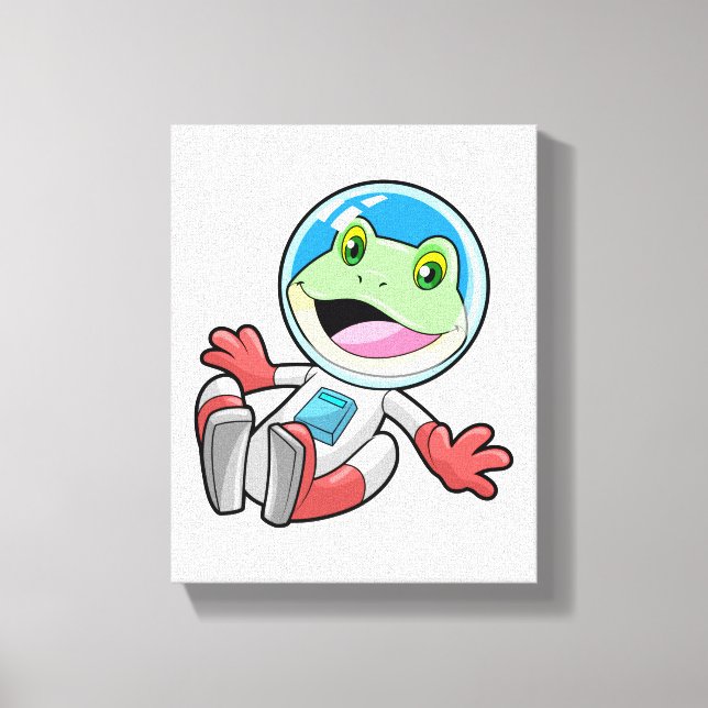 Frog Astronaut Costume Space Canvastryck (Framsida)