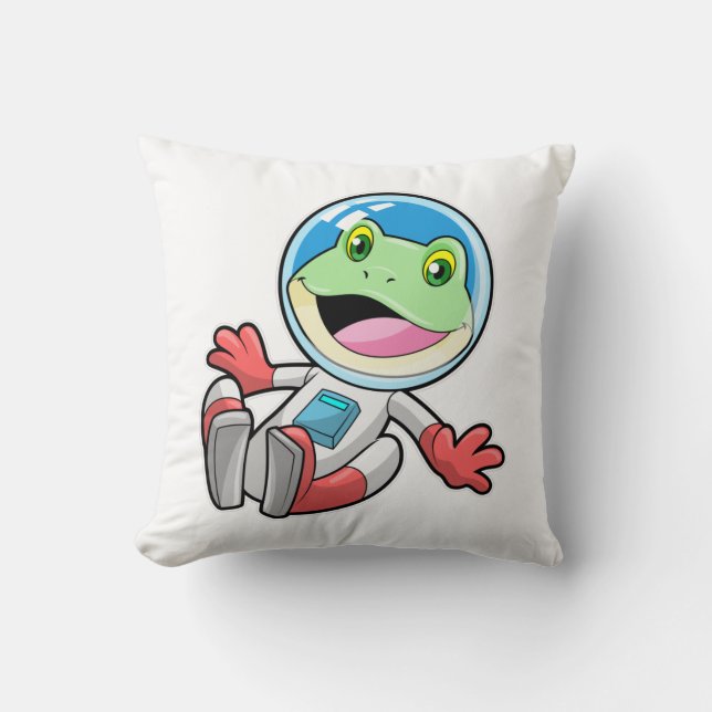 Frog Astronaut Costume Space Kudde (Framsida)