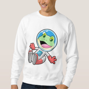 Frog Astronaut Costume Space Lång Ärmad Tröja