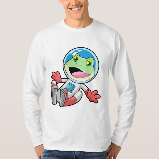 Frog Astronaut Costume Space T Shirt (Framsida)