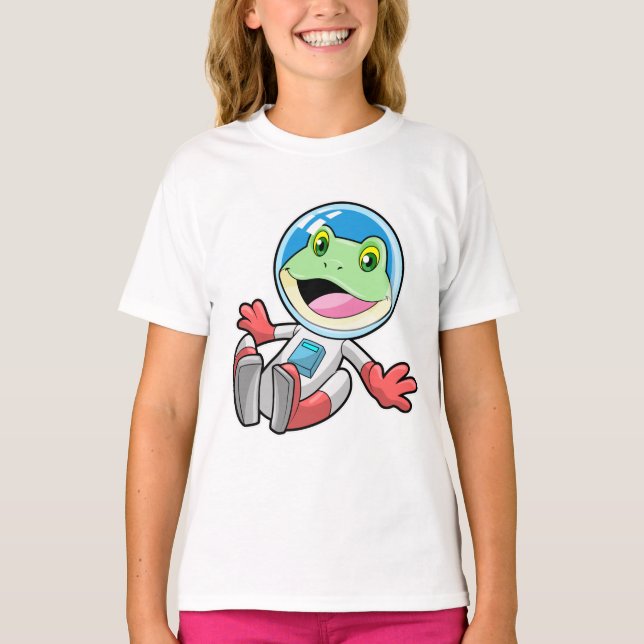 Frog Astronaut Costume Space T Shirt (Framsida)