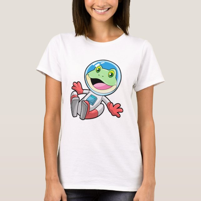 Frog Astronaut Costume Space T Shirt (Framsida)