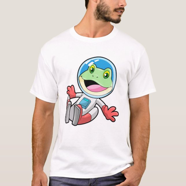 Frog Astronaut Costume Space T Shirt (Framsida)