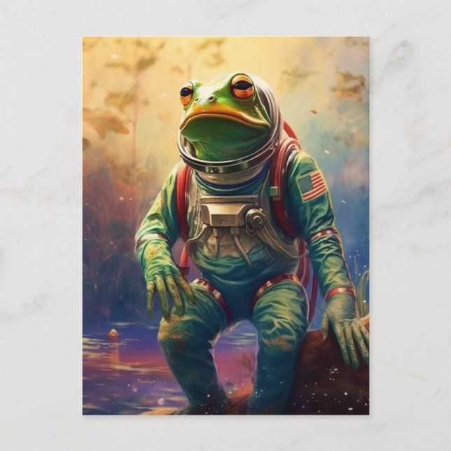 Frog Astronaut Vykort (Framsida)
