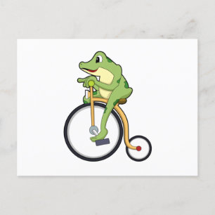 Frog at Circus with Bicycle.PNG Vykort