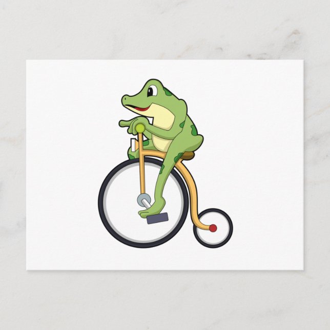 Frog at Circus with Bicycle.PNG Vykort (Framsida)