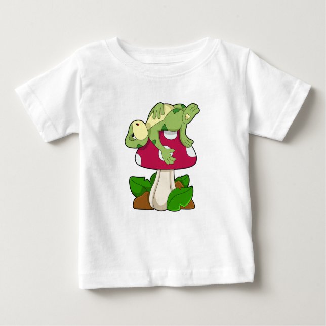 Frog at Sleeping with Mushroom T Shirt (Framsida)