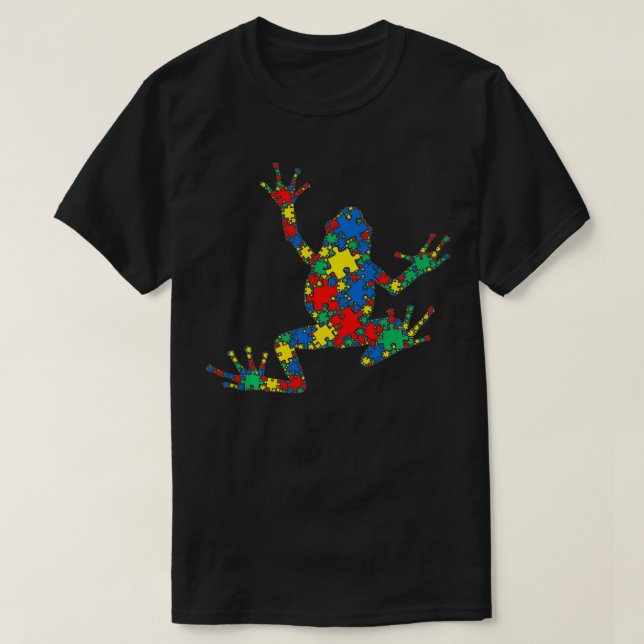 Frog Autism Puzzle for Women Men Kids  Autism Awar T Shirt (Design framsida)