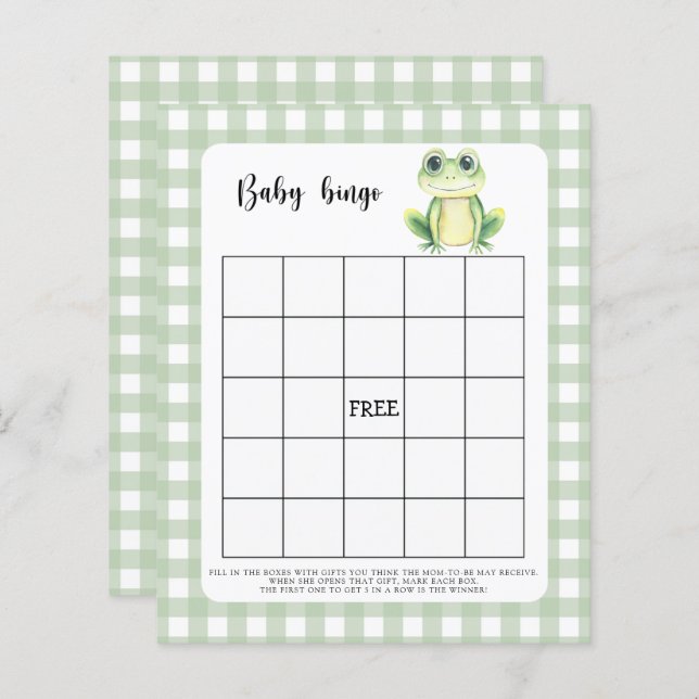Frog Baby dusch bingo-spel (Fram/baksida)