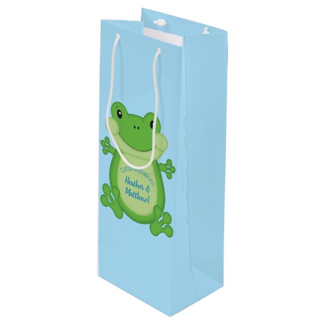 Frog Baby Shower Blue (Framsidan Vinklad)