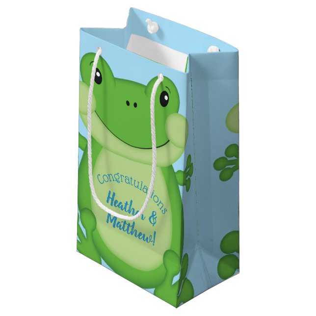 Frog Baby Shower Blue (Framsidan Vinklad)