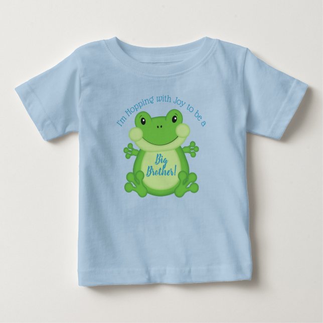 Frog Baby Shower Blue T Shirt (Framsida)