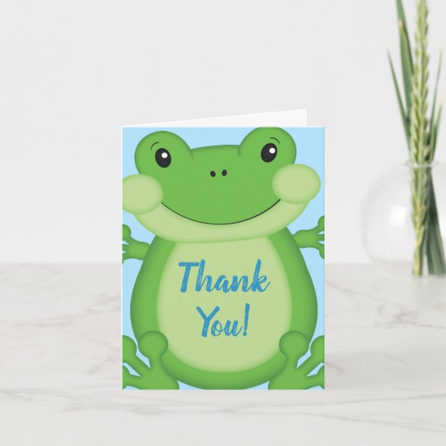 Frog Baby Shower Blue Tack Kort (Framsida)