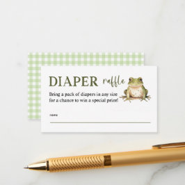 Frog Baby Shower Diaper Raffle Biljett Tilläggskort