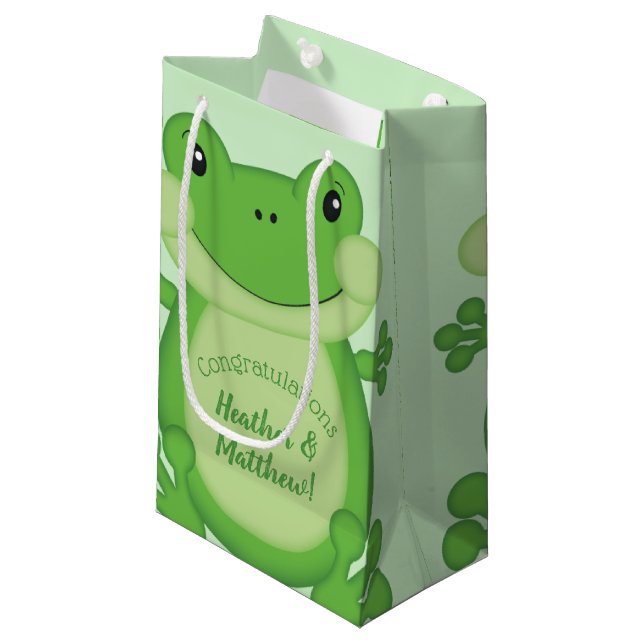 Frog Baby Shower-Grönt (Framsidan Vinklad)