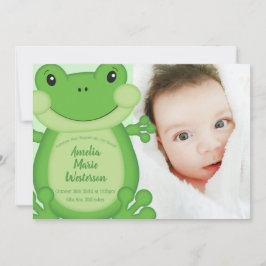 Frog Baby Shower-Grönt Inbjudningar