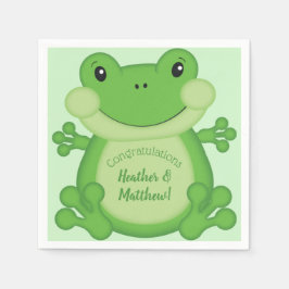Frog Baby Shower-Grönt Pappersservett