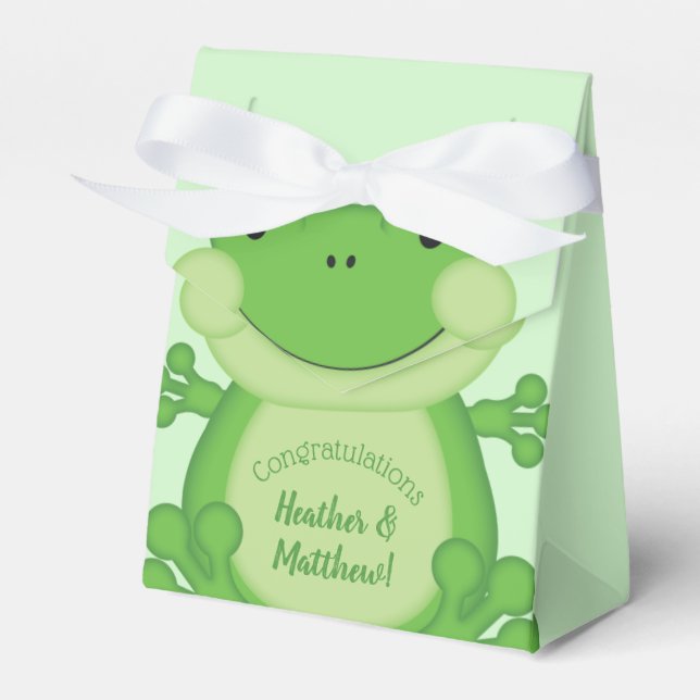 Frog Baby Shower-Grönt Presentaskar (Framsidan Sidan)