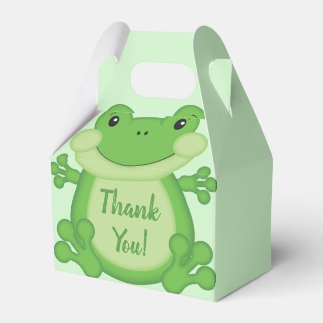 Frog Baby Shower-Grönt Presentaskar (Framsidan Sidan)