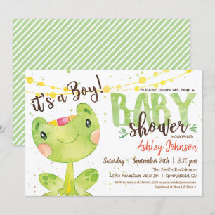 Frog Baby Shower-inbjudan, pojk Inbjudningar