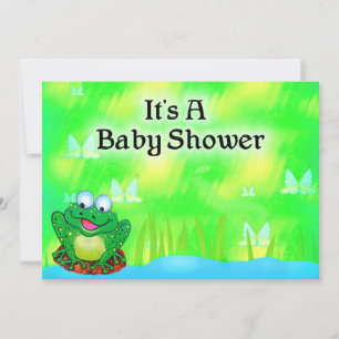 Frog Baby Shower Inbjudningar