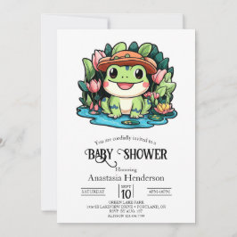 Frog Baby Shower Inbjudningar