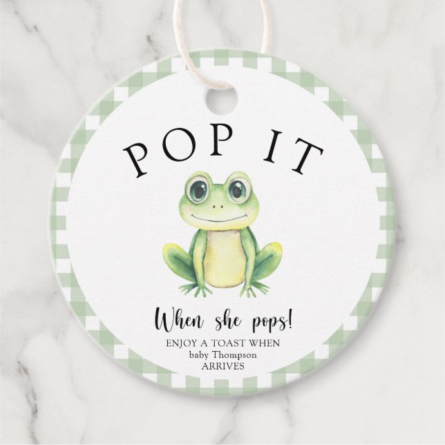 Frog Baby Shower! När hon poppar! Gåvor Etiketter (Framsida)