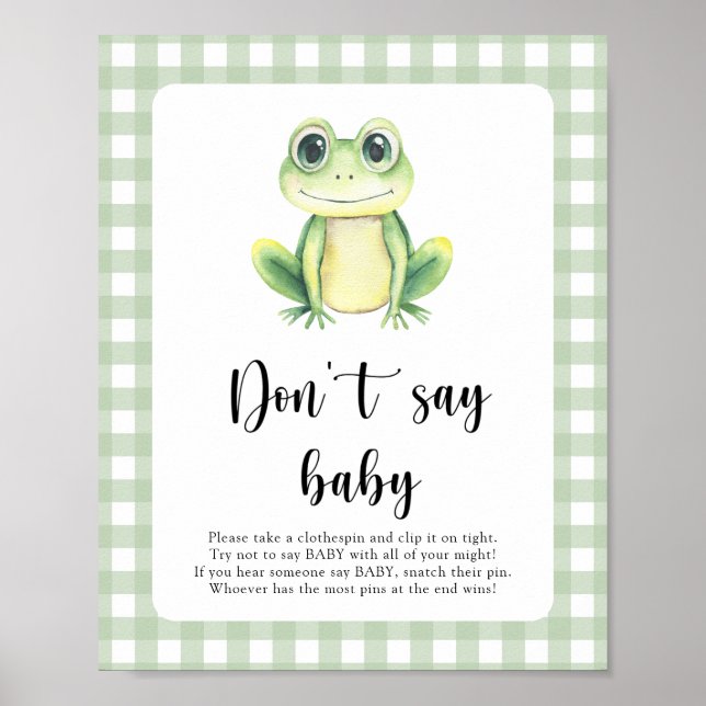 Frog Baby Shower Säg inte att baby Poster (Framsidan)