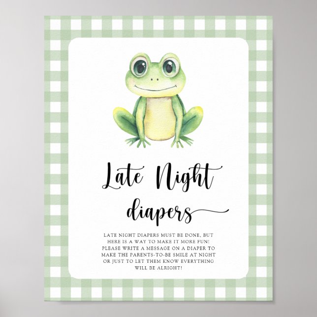 Frog babydusch - Sent nattblöjspel Poster (Framsidan)