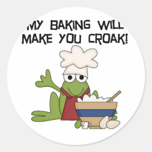 Frog Baker Tshirts och Gifts Runt Klistermärke