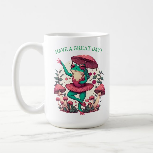 Frog ballerina Magic Dance Fairy tale Aesthetic Kaffemugg (Vänster)