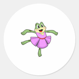 Frog Ballet Dance Runt Klistermärke