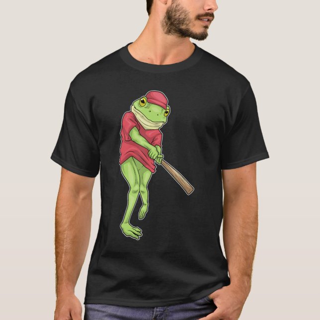Frog Baseball Baseball fladdermus T Shirt (Framsida)