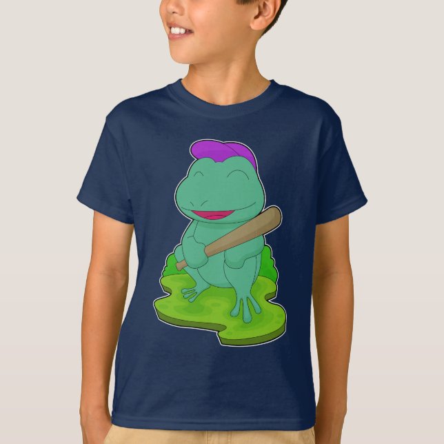 Frog Baseball Baseball fladdermus T Shirt (Framsida)