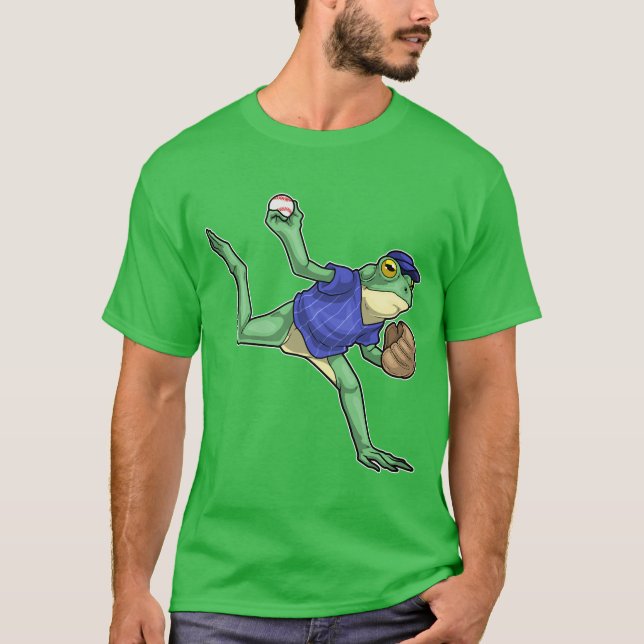 Frog Baseball Baseball-handske T Shirt (Framsida)