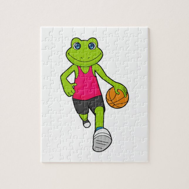 Frog Basketball-spelare Basketball Pussel (Vertikal)