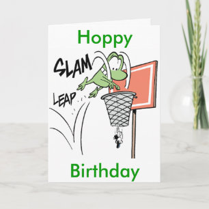Frog Basketball Tecknad Hoppy Birthday Card Kort
