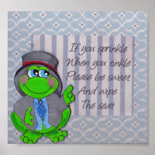 Frog Bathroom Regler Wall Decor Frog Theme Poster (Framsidan)