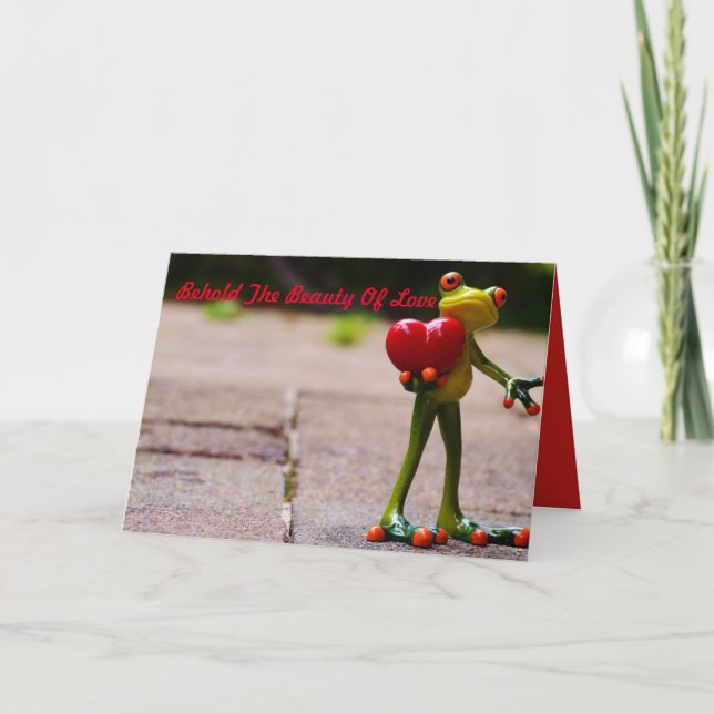 FROG BEHOLD KÄRLEK VALENTINS DAGS BLICK HELGKORT (Framsida)
