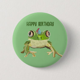 Frog Birthday Badge Knapp