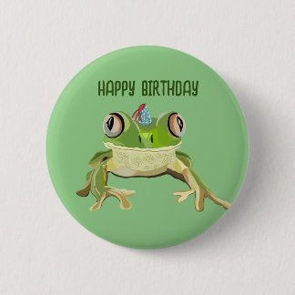Frog Birthday Badge Knapp
