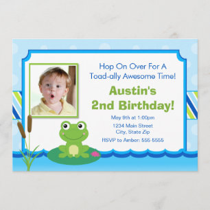 Frog Birthday-inbjudan 5 x 7 Tad Inbjudan