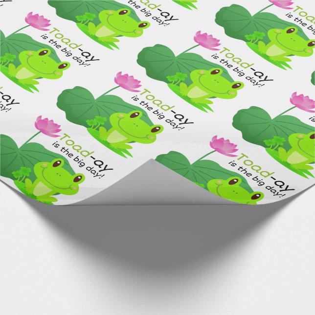Frog Birthday Pun Lotus Löv Flower Kids Presentpapper (Hörn)