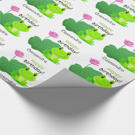 Frog Birthday Pun Lotus Löv Flower Namn Presentpapper