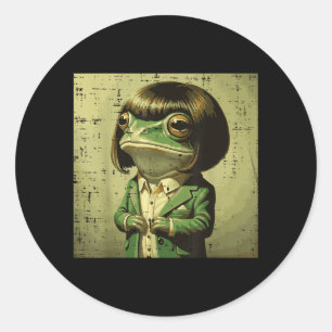 Frog Bob frisyr pannanlugg peruk rolig meme djur m Runt Klistermärke