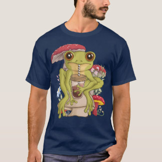 Frog Boba Bubble Tea Mushroom Aesthetic Cottagecor T Shirt