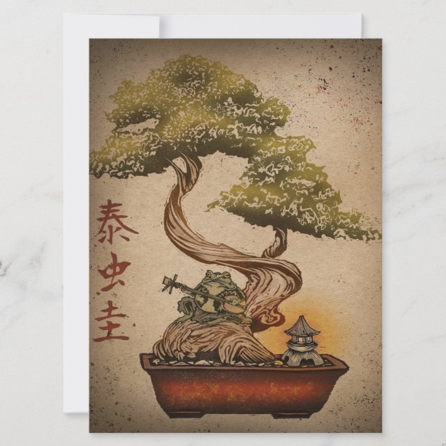 Frog Bonsai Träd Art Design | Födelsedag Gift (Framsida)