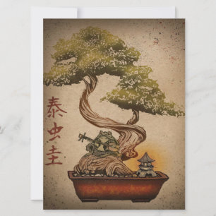 Frog Bonsai Träd Art Design Födelsedag Gift