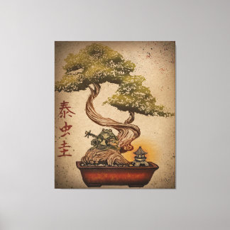 Frog Bonsai Träd Art Design | Lover Gift med djur Canvastryck